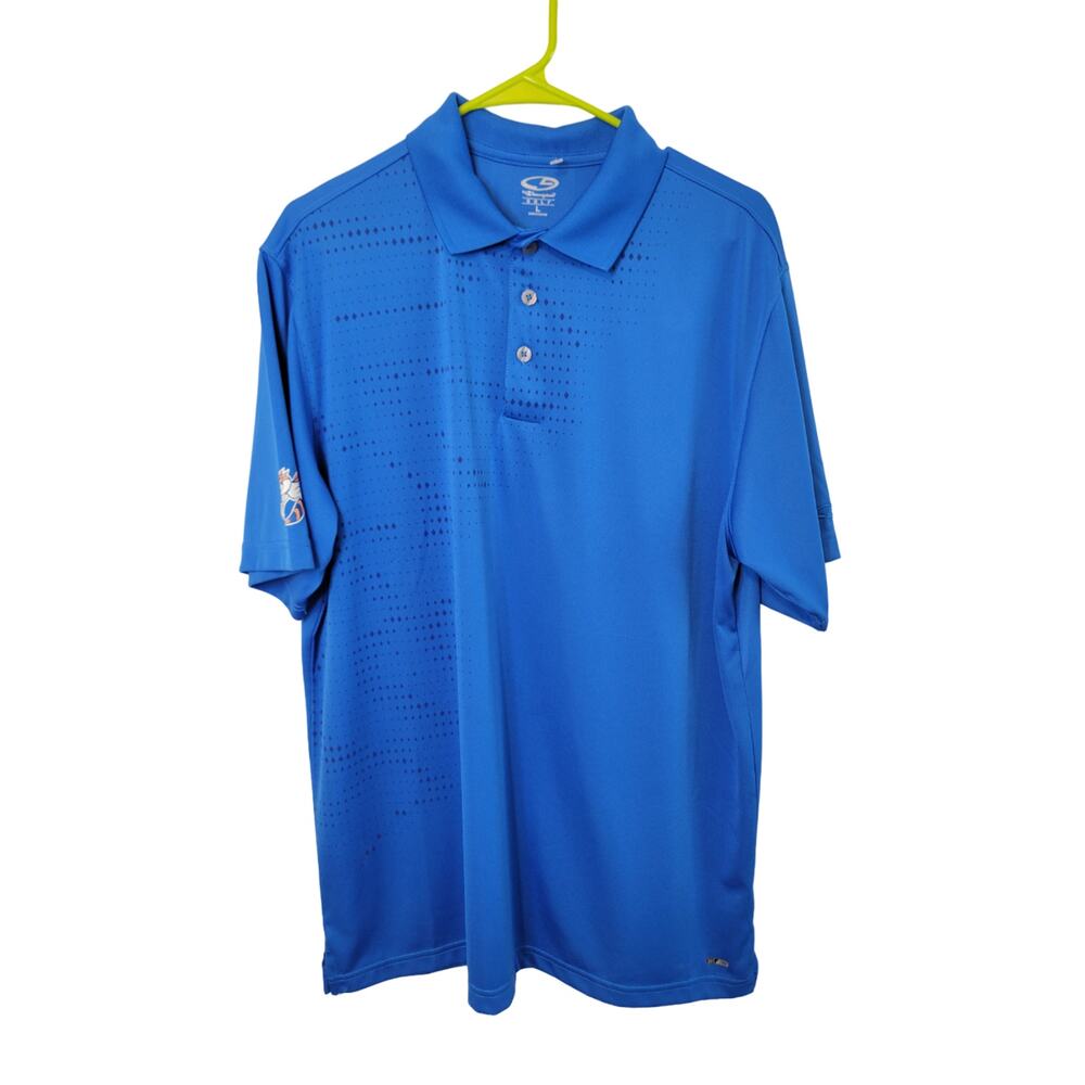 C9 By Champion Blue Duo Dry Athletic Knit Short Sleeve Men's Golf Polo Shirt L